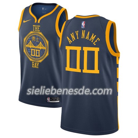 Herren NBA Golden State Warriors Trikot 2018-19 Nike City Edition Blau Swingman - Benutzerdefinierte